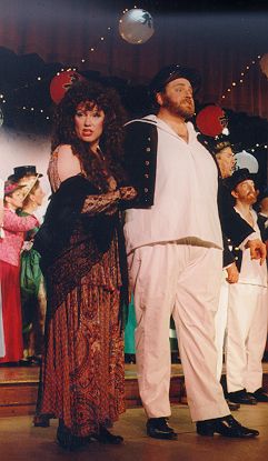 Sarajane in HMS Pinafore 1997 — 'Little Buttercup', with Joel Hume — 'Captain Corcoran'
