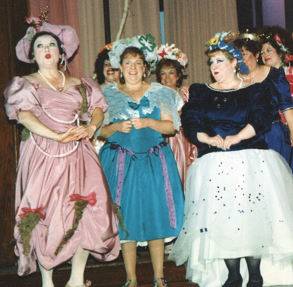 Barbara in Iolanthe 1996 — 'Leila', with Lynette Blake — 'Fleta', and Anne Virgil — 'Ceila'